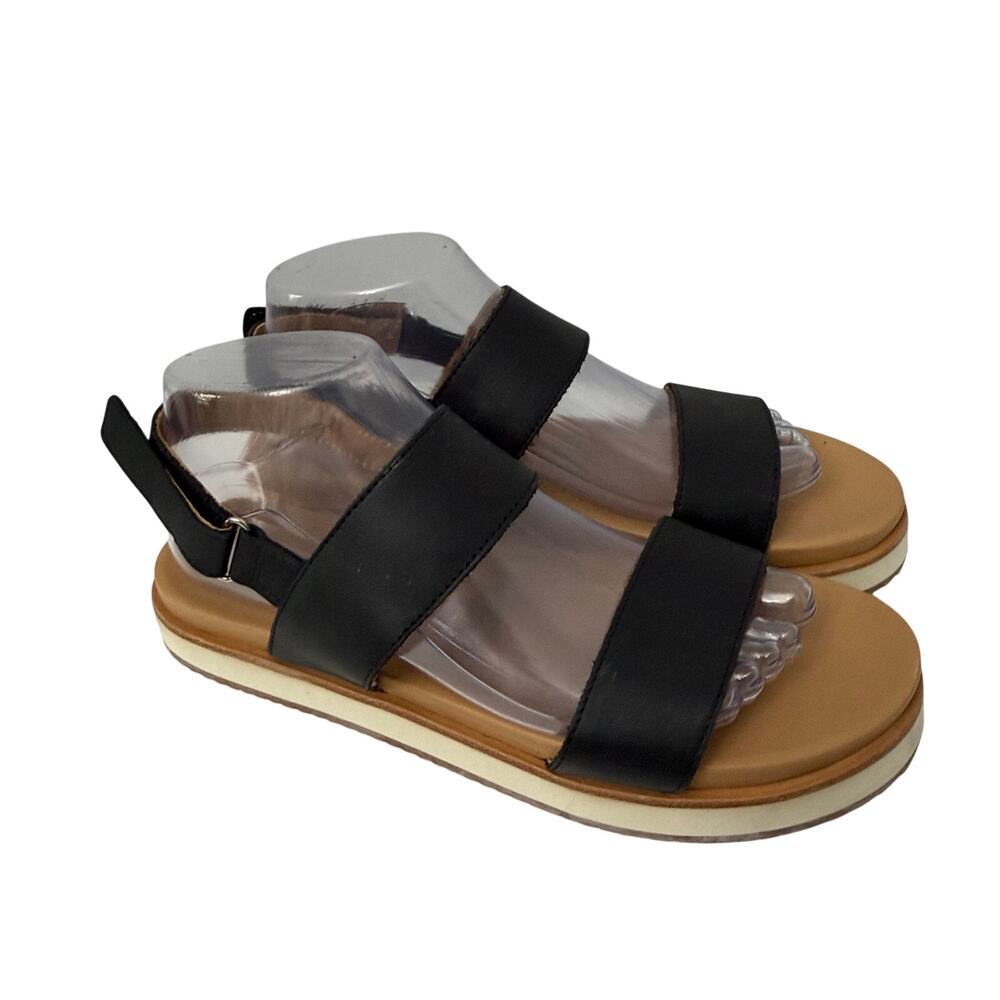 Nisolo Go To Flatform Sandals Women’s Size 8.5 Black Leather Slingback